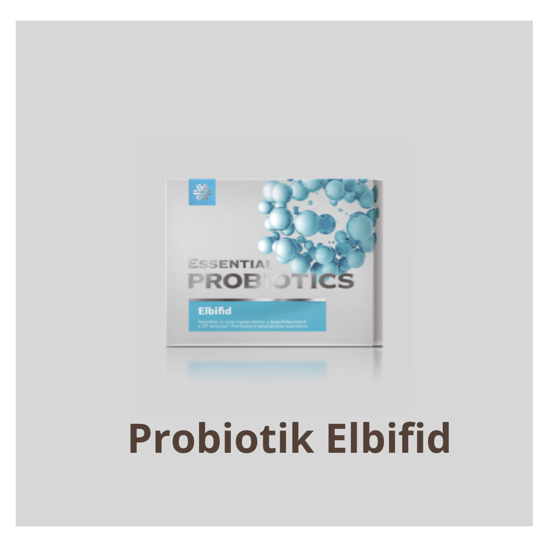 Probiotik -Sivo plava kutija na sivoj pozadini